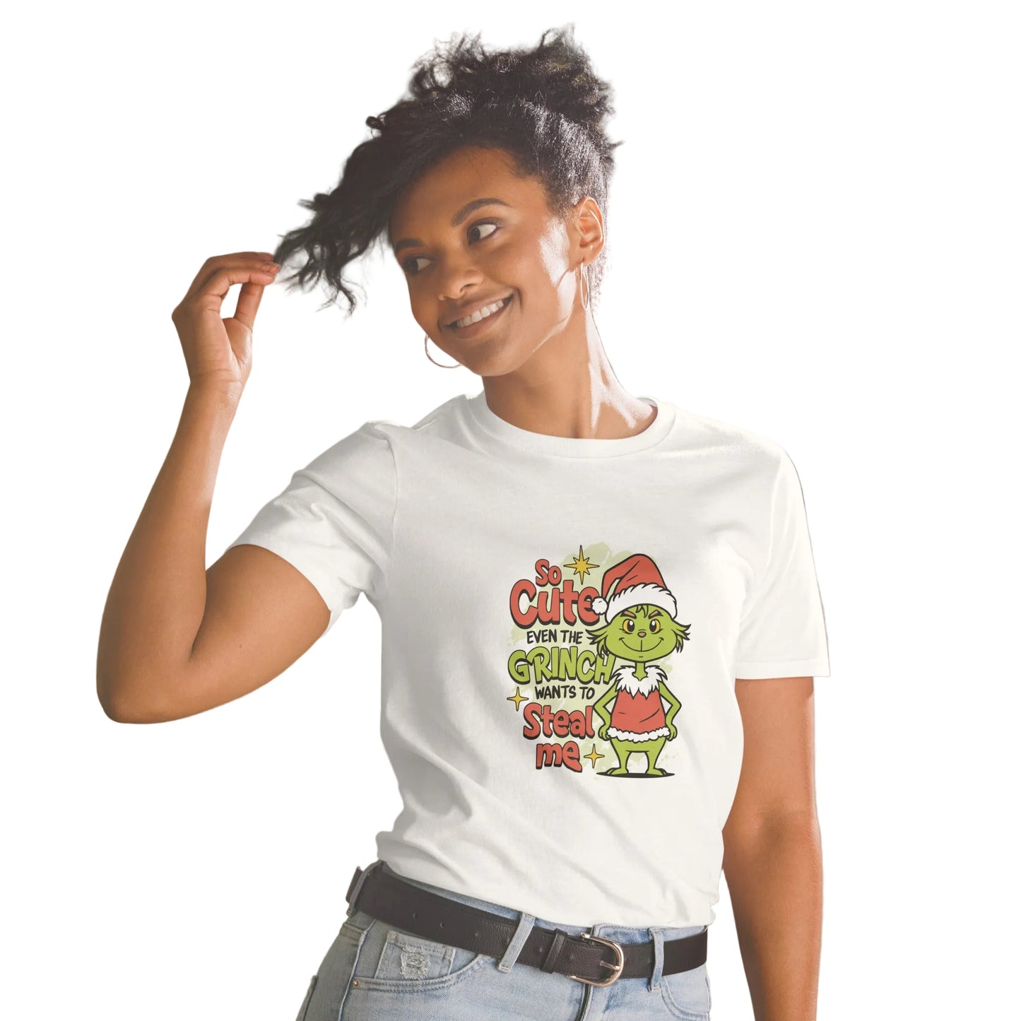 Product mockup, Grinch am Start T-Shirt in weiß- Weihnachten Shirt Lustig Unisex | Sabiswelt