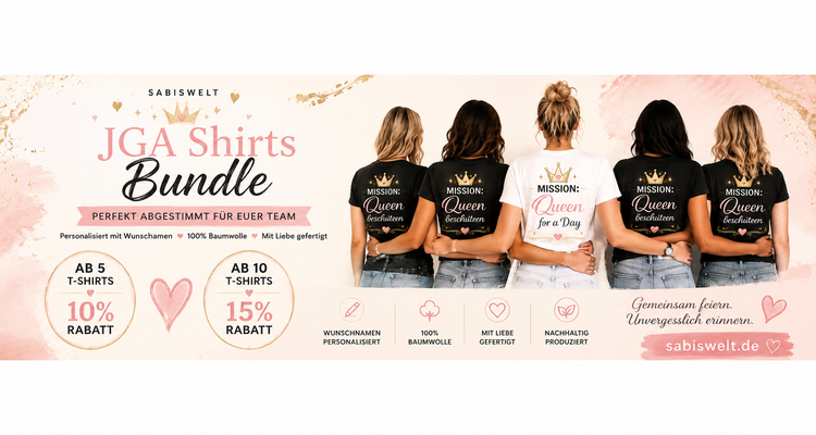 JGA Bundle – Personalisierte Shirts für Braut & Crew