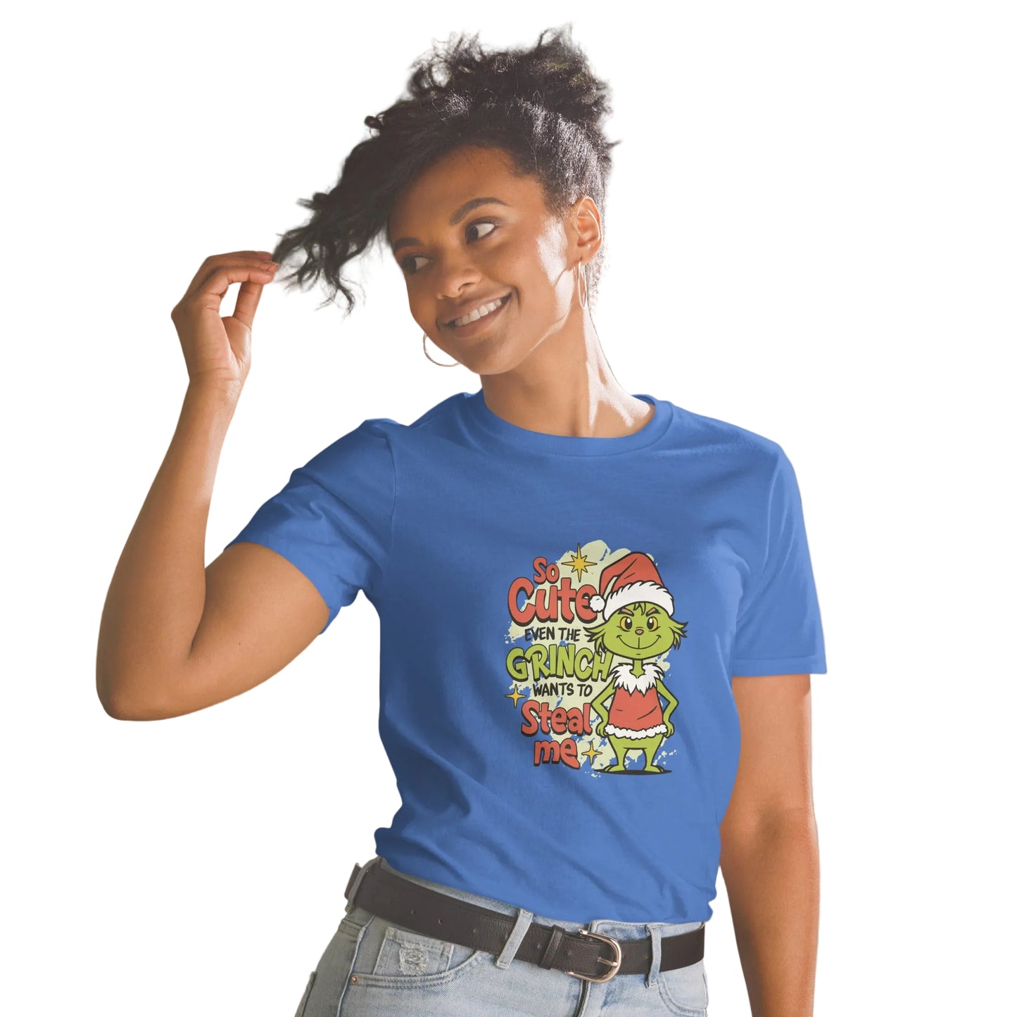 Product mockup, Grinch am Start T-Shirt in blau- Weihnachten Shirt Lustig Unisex | Sabiswelt