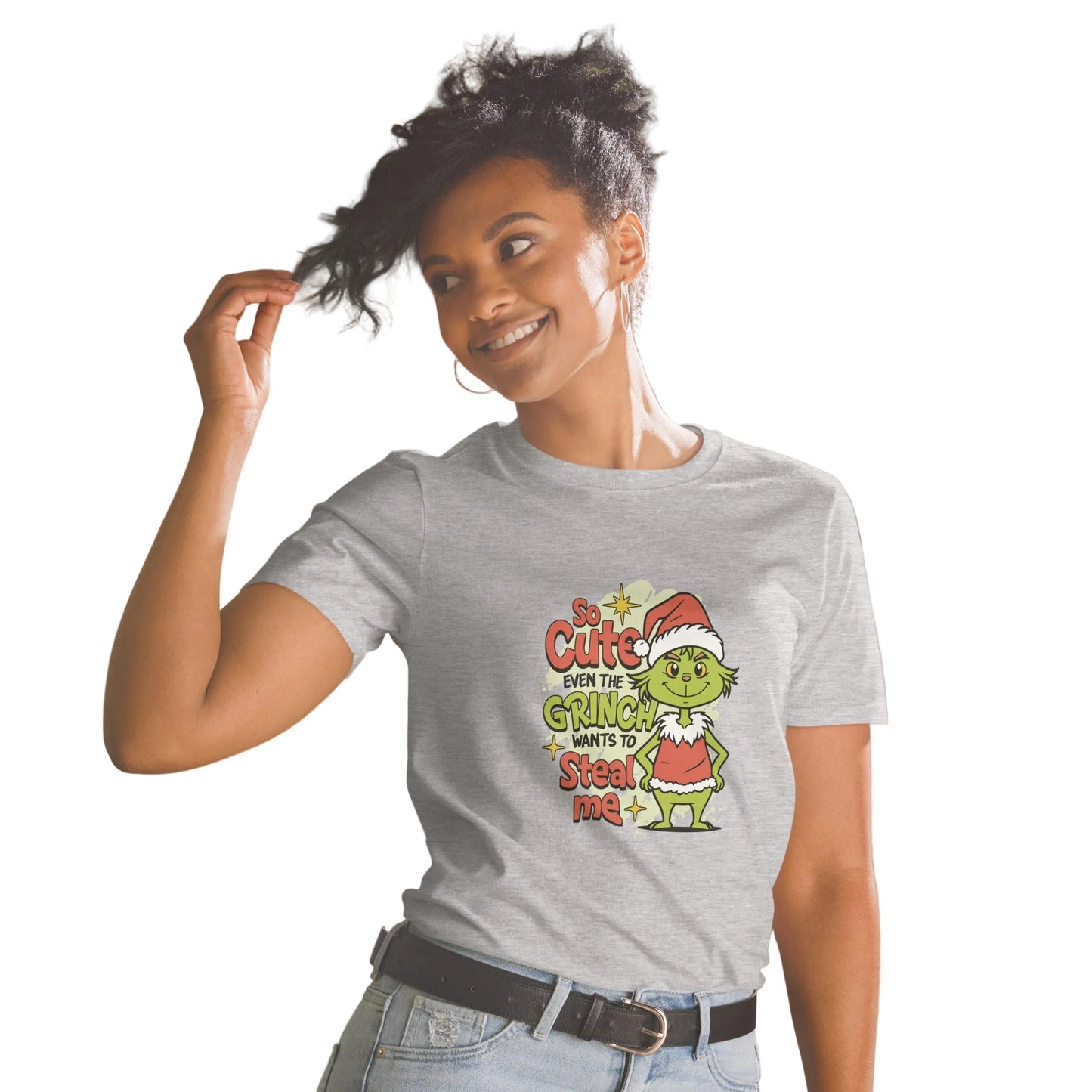 Product mockup, Grinch am Start T-Shirt in grau- Weihnachten Shirt Lustig Unisex | Sabiswelt
