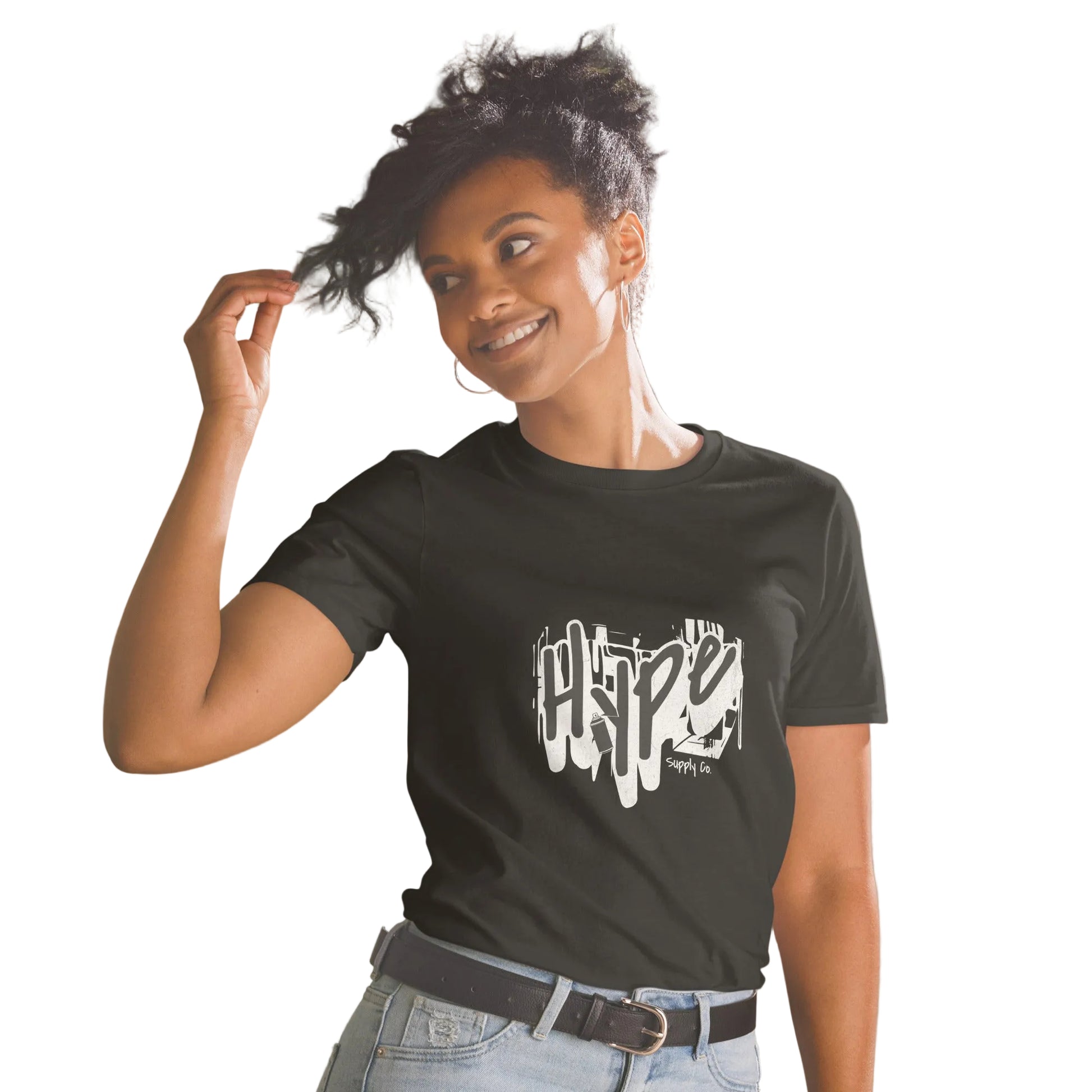 Product mockup, „Hype“ Statement T-Shirt – Trendy Shirt für Fashionistas in verschiedenen Farben - Sabiswelt