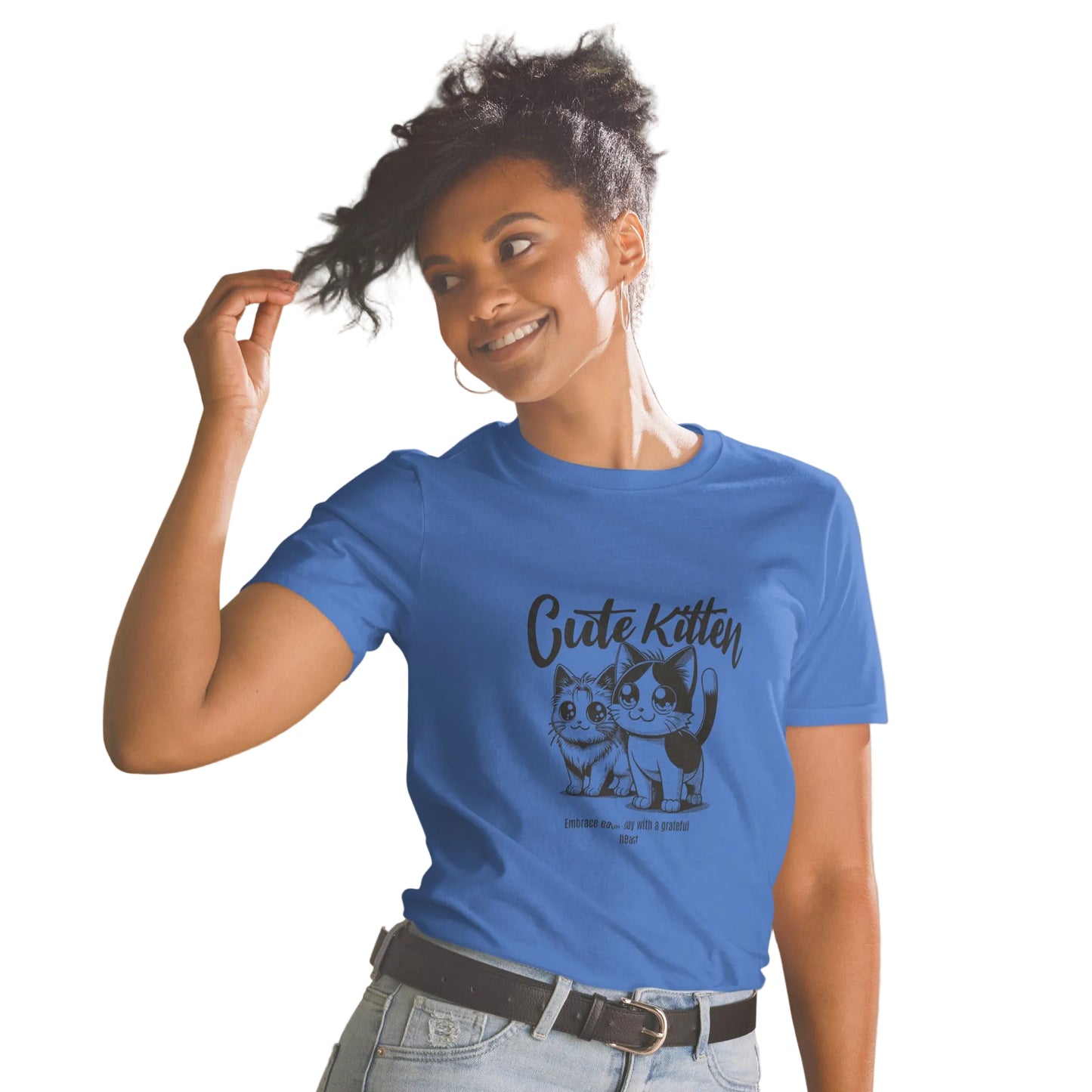 Product mockup, Katzenmotiv Shirt – T-Shirt in Rot von| Sabiswelt