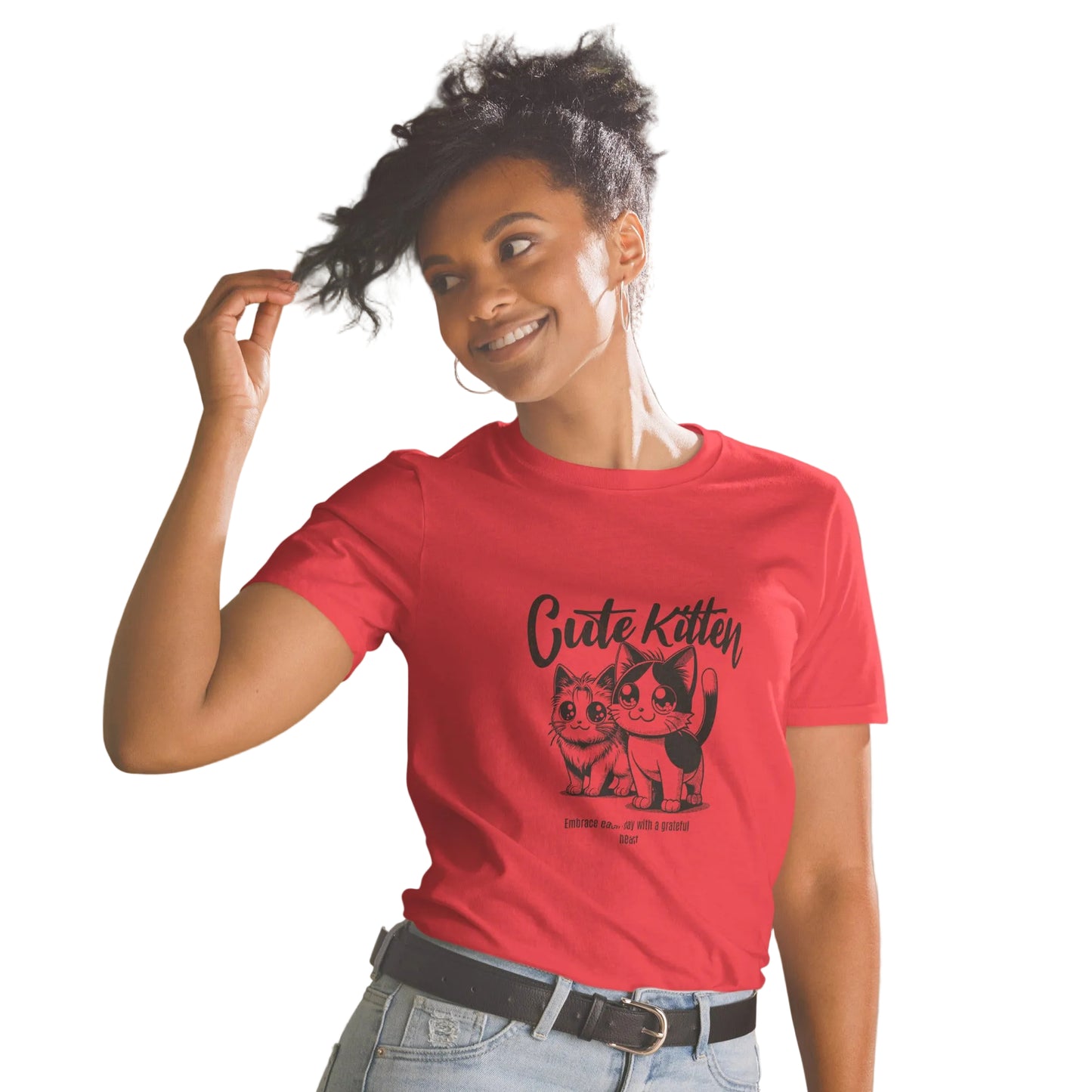  Katzenmotiv Shirt – T-Shirt in Weiß von sabiswelt 