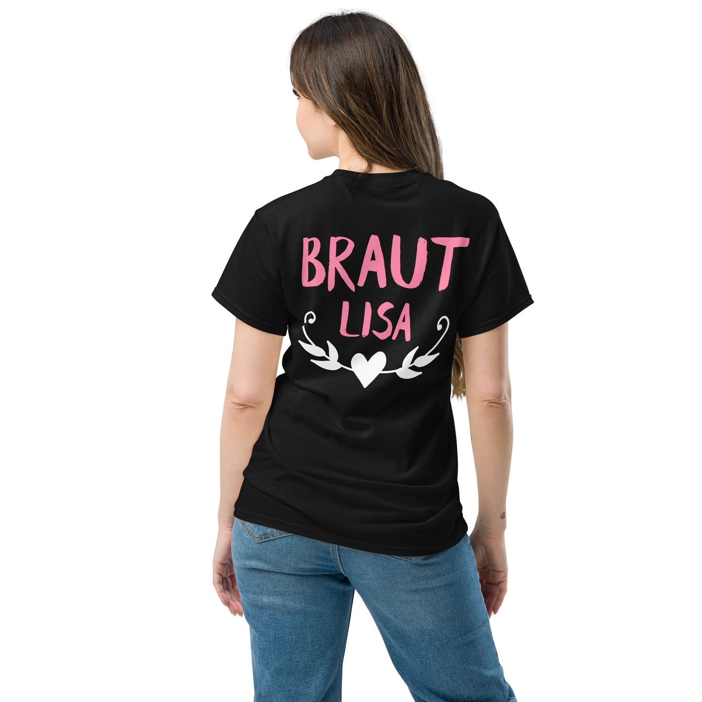Rückseite Team Braut mit individuellem Namen