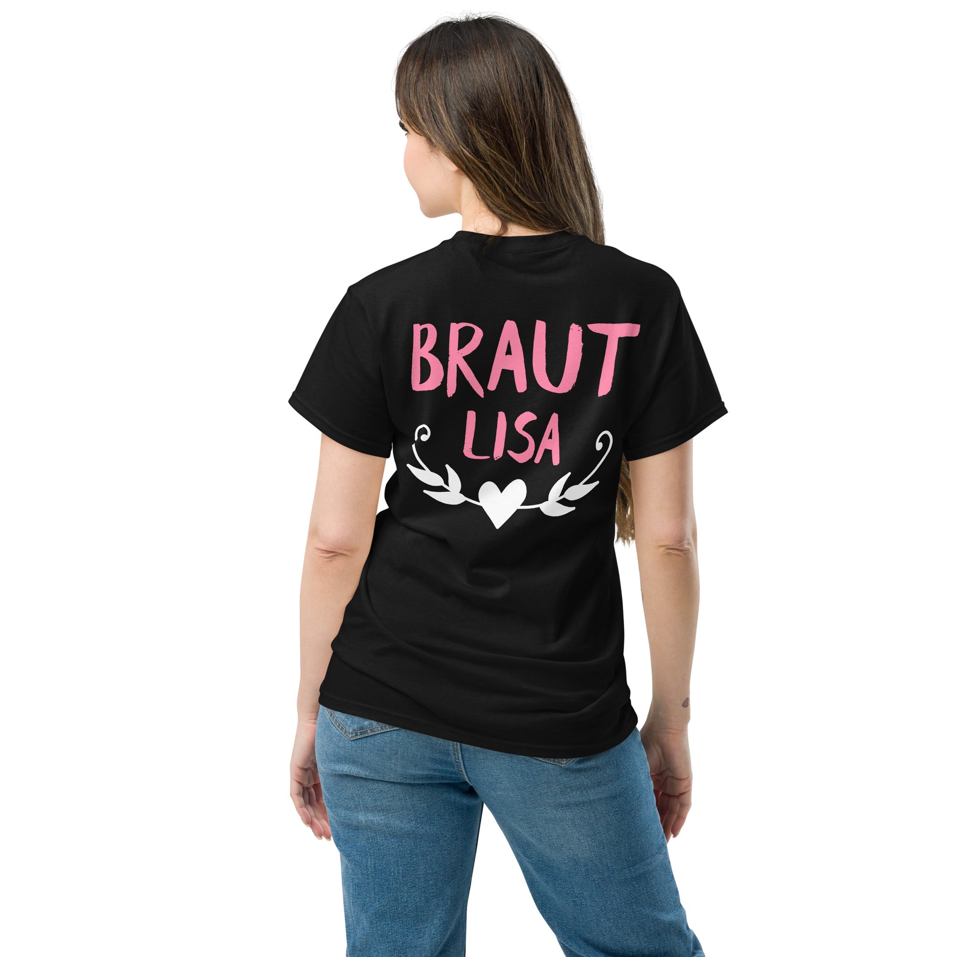 Rückseite Team Braut mit individuellem Namen