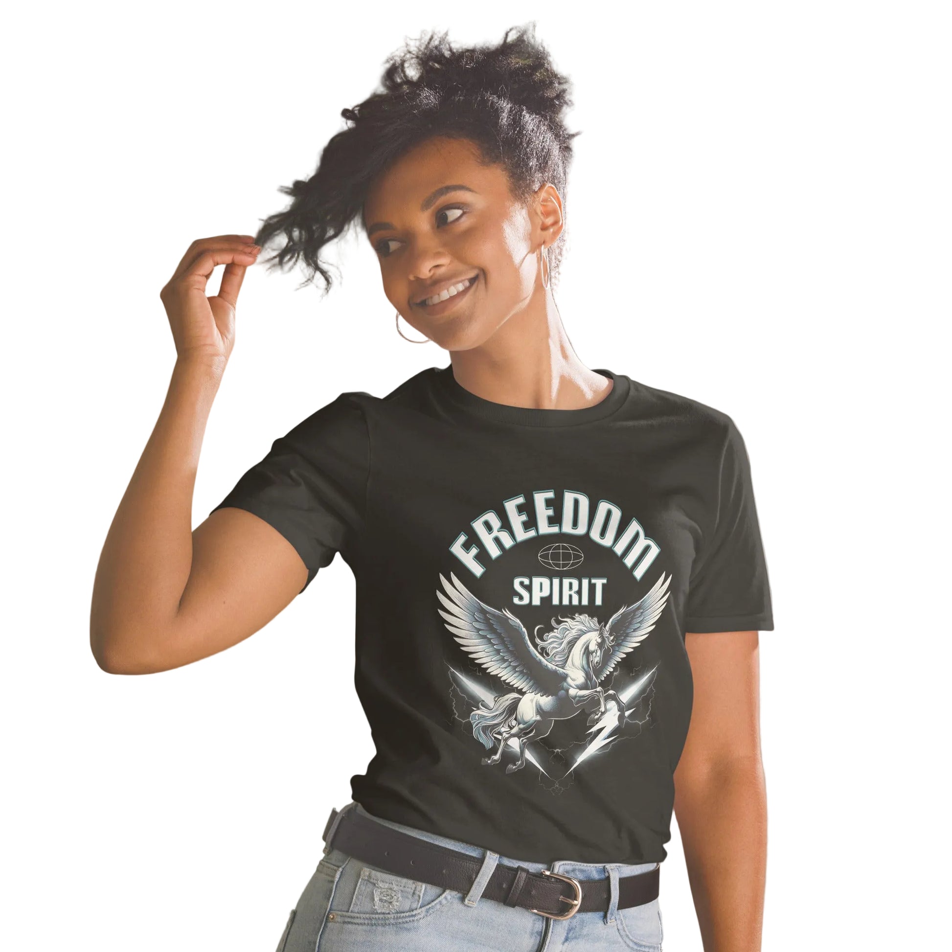 Product mockup, T-Shirt „Freedom Spirit“ – dein Statement für Freiheit & Selbstvertrauen von sabiswelt
