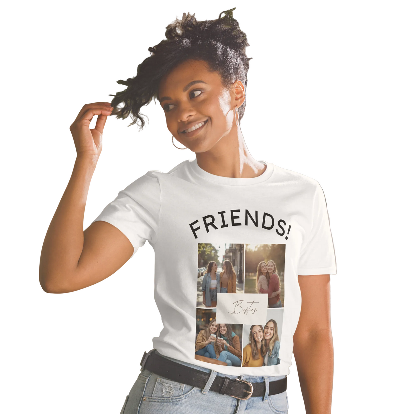 Weißes Friends T-Shirt zum Personalisieren 