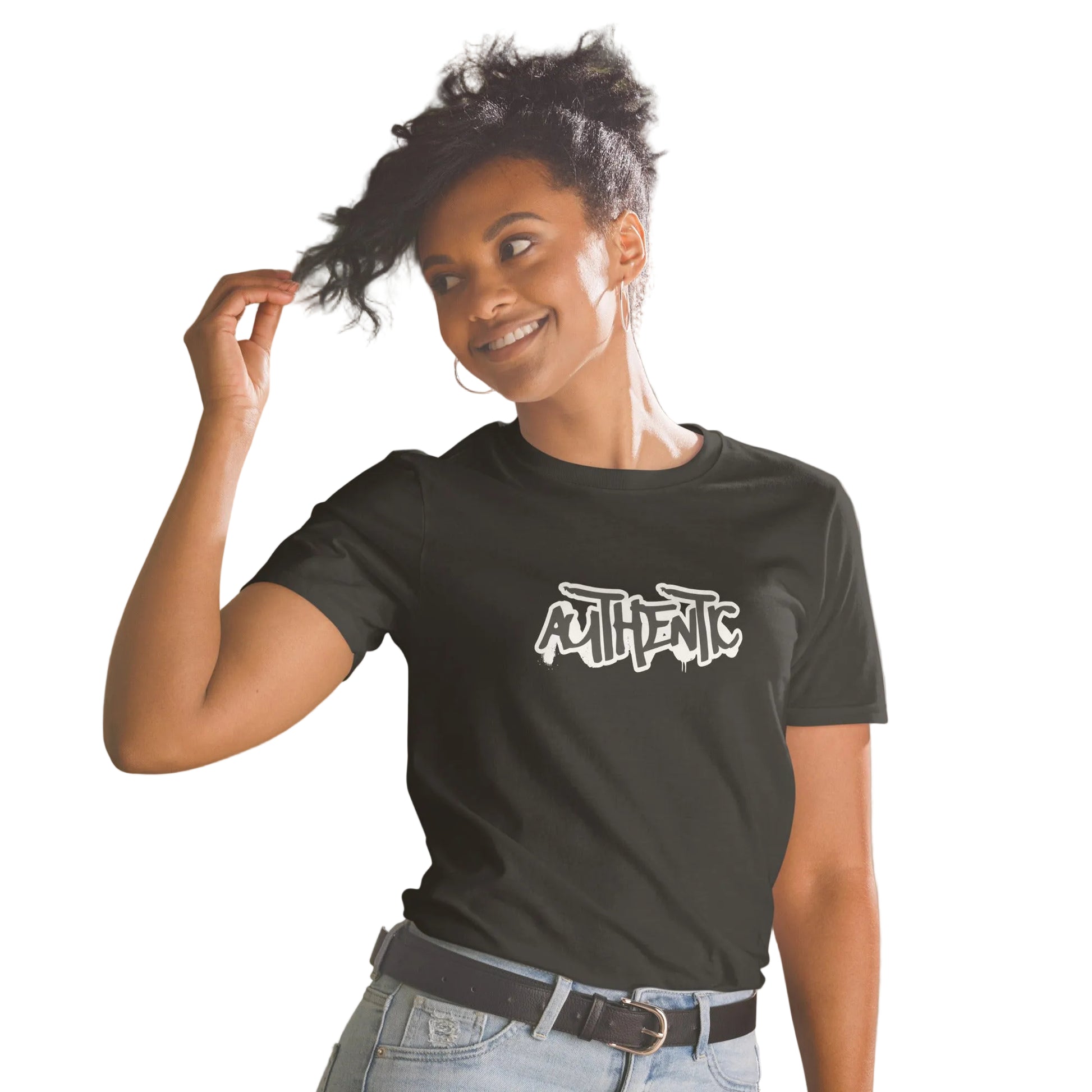 authentic-druck t-shirt schwarz sabiswelt 
