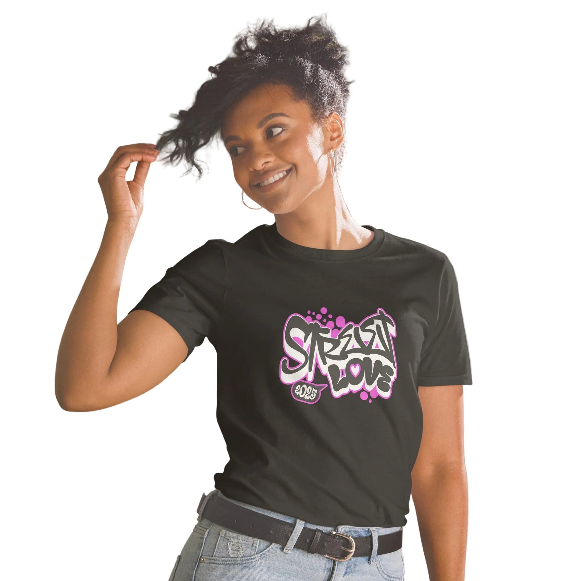 Product mockup, graffititi-shirt schwarz-street-style - sabiswelt