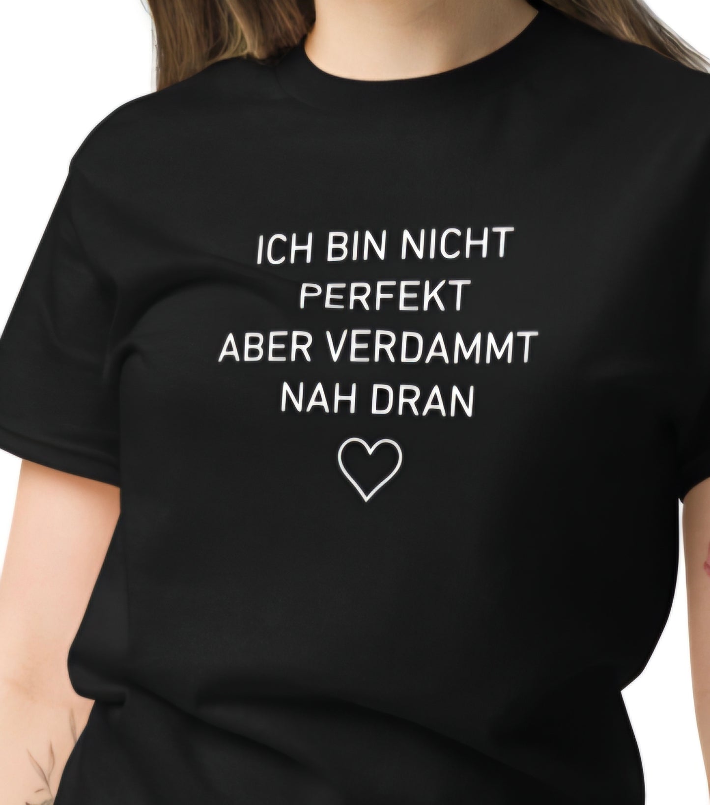 Unisex T-Shirt "Ich bin nicht perfekt..." | Trend-Farbe Sand, Schwarz & Blau (bis 5XL)