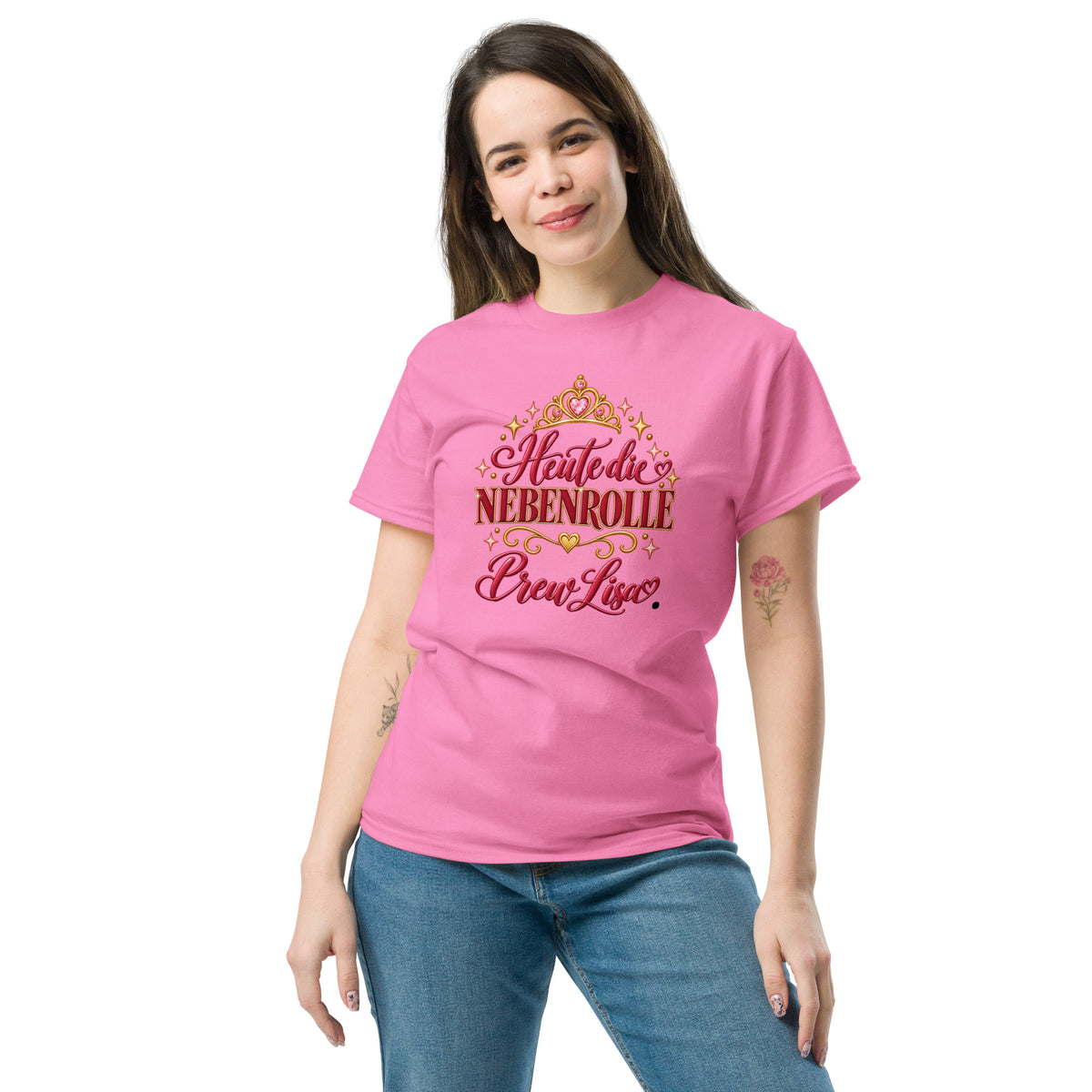 Crew-T-Shirt mit Wunschname passend zum Brautshirt