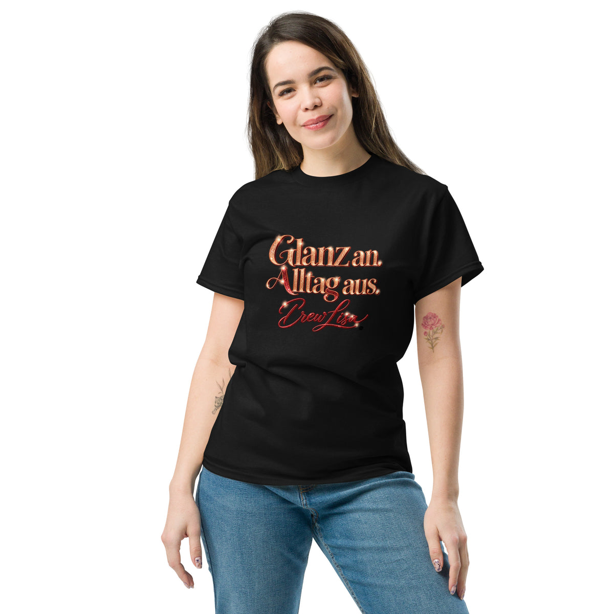 Personalisiertes Crew-Outfit ohne Krone und typische Brautsymbole