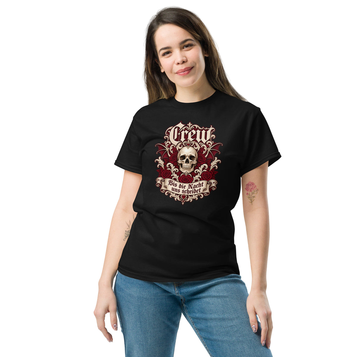 Gothic JGA Crew-T-Shirt – Bis die Nacht uns scheidet
