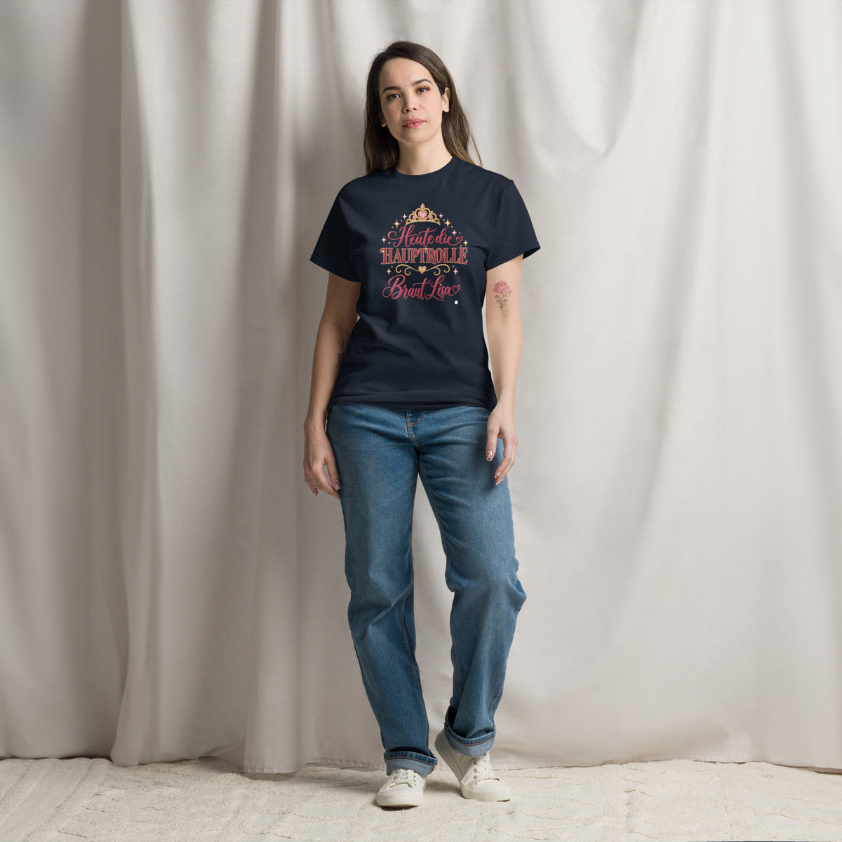 Braut-T-Shirt mit Wunschname für Junggesellinnenabschied und Bridal Party