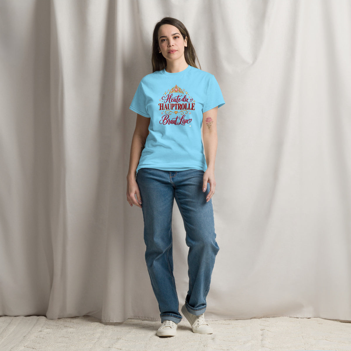 Braut-T-Shirt bis 5XL mit Wunschname für JGA, Party und Fotoshooting