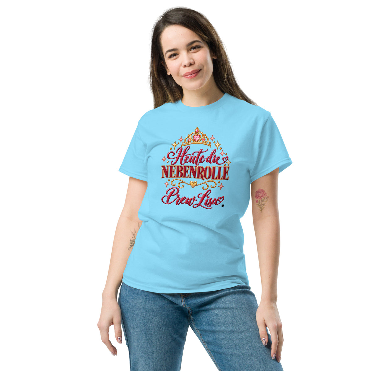 Personalisiertes JGA-T-Shirt mit „Crew Lisa“ als Beispiel