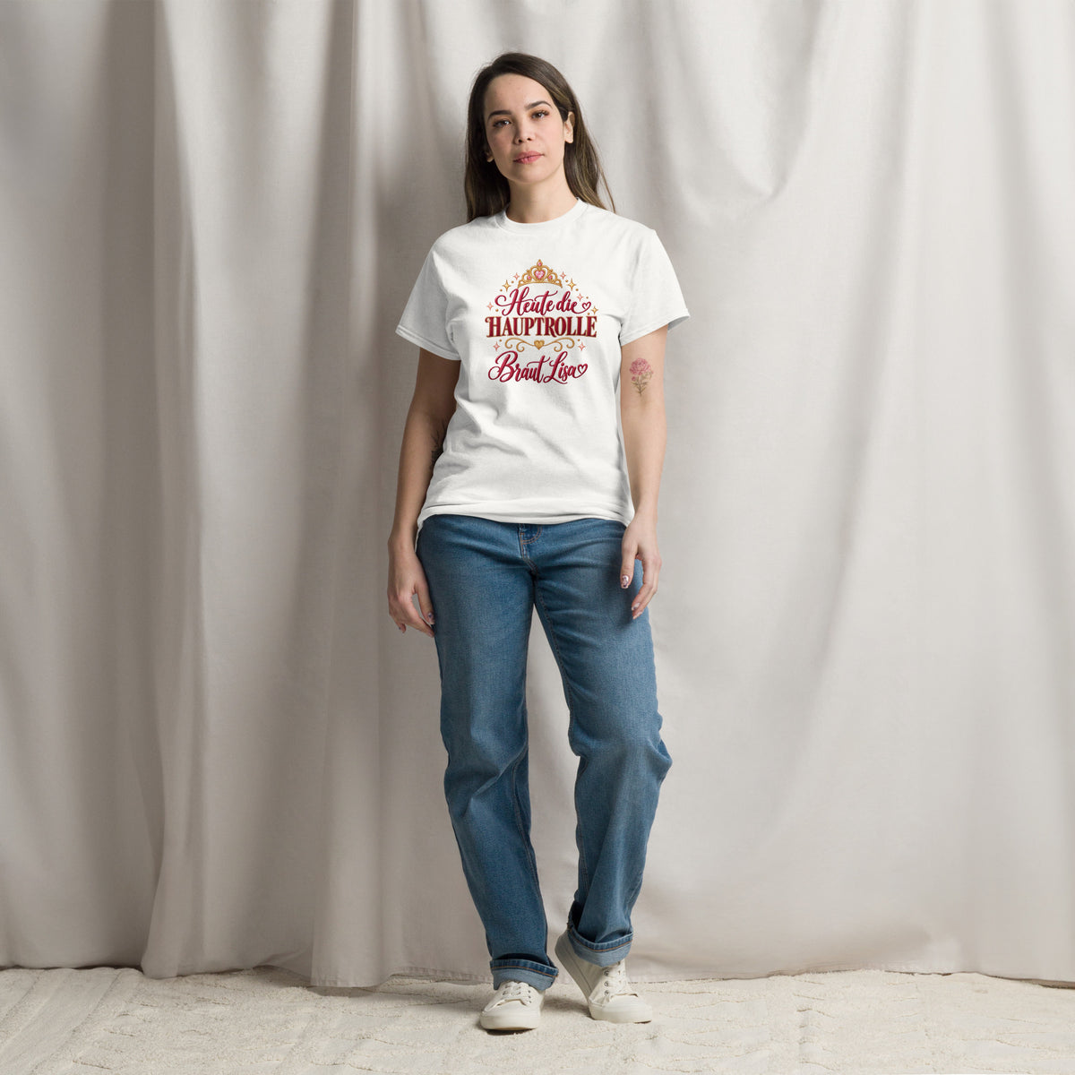 Personalisiertes Braut-T-Shirt „Heute die Hauptrolle“ mit Wunschname